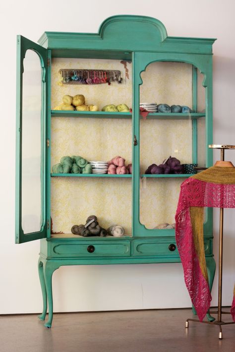 Trasteros para muebles antiguos Vitrina decorada con técnica de Chalk Paint